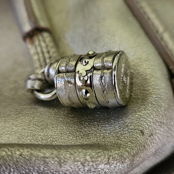 CELINE Authentic Bittersweet Gold Metallic Leather Shoulder Bag Puse Hobo Italy - Picture 13 of 16